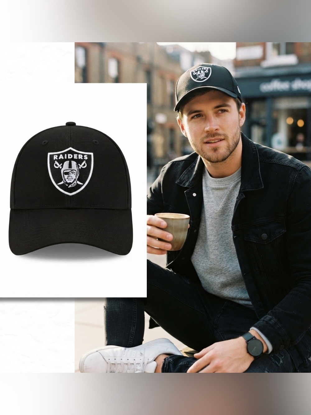 NWT NFL Team Las Vegas Oakland Raiders Black Baseball Cap Hat OSFA Adult
